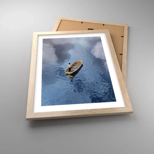 Poster in einem Rahmen aus heller Eiche - Leben – Reise – unbekannt - 30x40 cm