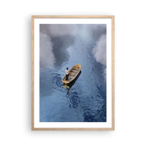 Poster in einem Rahmen aus heller Eiche - Leben – Reise – unbekannt - 50x70 cm