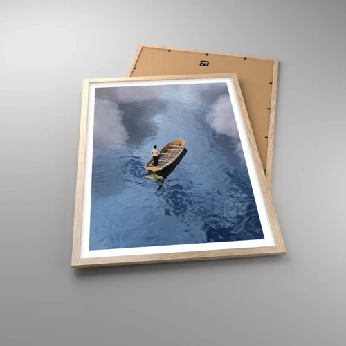 Poster in einem Rahmen aus heller Eiche - Leben – Reise – unbekannt - 50x70 cm