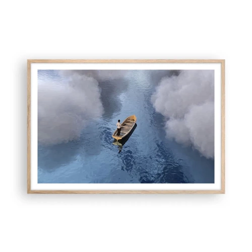 Poster in einem Rahmen aus heller Eiche - Leben – Reise – unbekannt - 91x61 cm