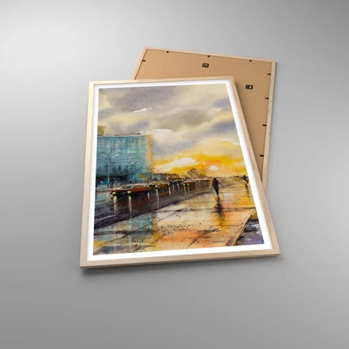 Poster in einem Rahmen aus heller Eiche - Leben am Ufer - 61x91 cm