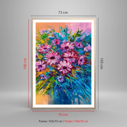Poster in einem Rahmen aus heller Eiche - Lebensenergie - 70x100 cm