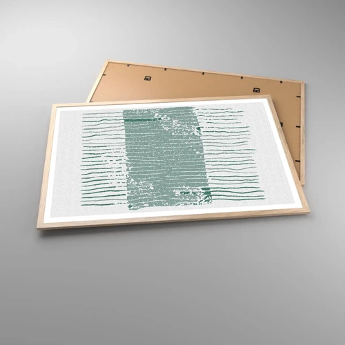 Poster in einem Rahmen aus heller Eiche - Marine Abstraktion - 91x61 cm