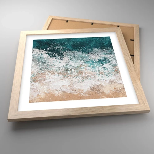 Poster in einem Rahmen aus heller Eiche - Meeresgeschichten - 30x30 cm