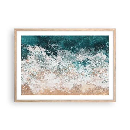 Poster in einem Rahmen aus heller Eiche - Meeresgeschichten - 70x50 cm