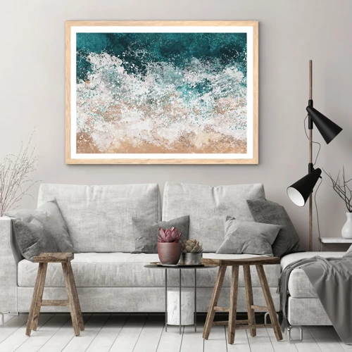 Poster in einem Rahmen aus heller Eiche - Meeresgeschichten - 91x61 cm