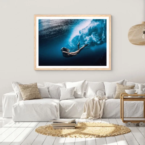 Poster in einem Rahmen aus heller Eiche - Moderne Meerjungfrau - 100x70 cm