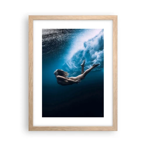 Poster in einem Rahmen aus heller Eiche - Moderne Meerjungfrau - 30x40 cm
