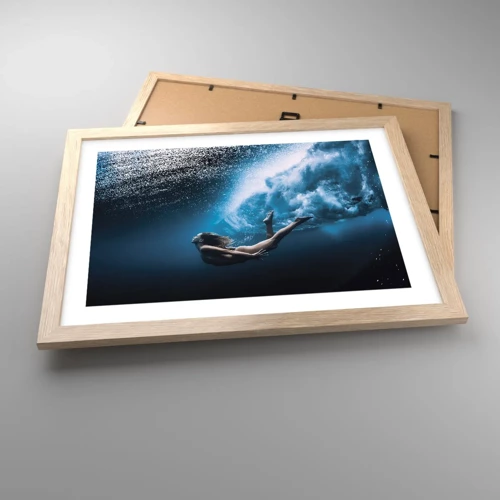 Poster in einem Rahmen aus heller Eiche - Moderne Meerjungfrau - 40x30 cm