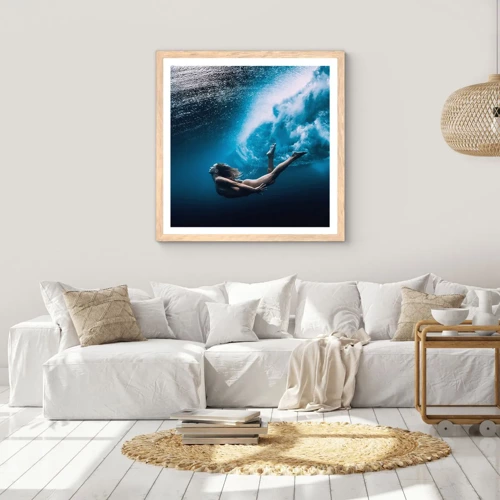 Poster in einem Rahmen aus heller Eiche - Moderne Meerjungfrau - 50x50 cm