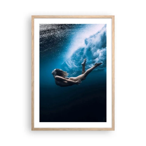 Poster in einem Rahmen aus heller Eiche - Moderne Meerjungfrau - 50x70 cm