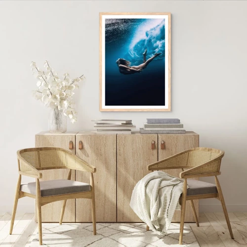 Poster in einem Rahmen aus heller Eiche - Moderne Meerjungfrau - 61x91 cm