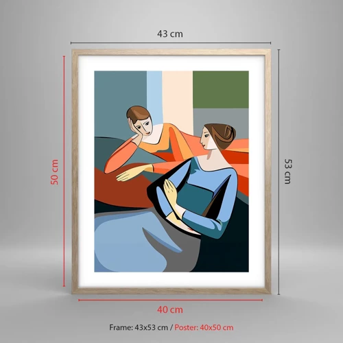 Poster in einem Rahmen aus heller Eiche - Moment der Zuversicht - 40x50 cm