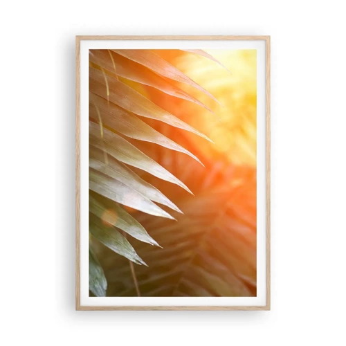 Poster in einem Rahmen aus heller Eiche - Morgen im Dschungel - 70x100 cm