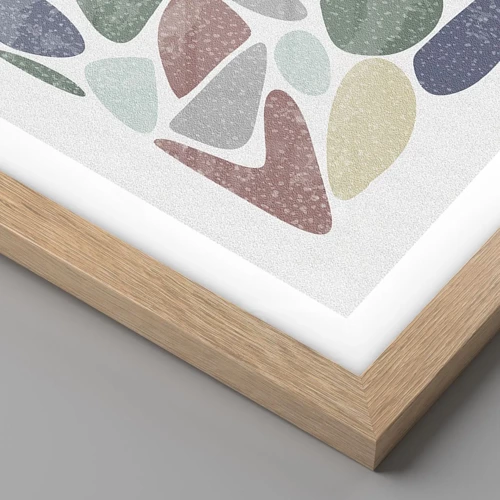 Poster in einem Rahmen aus heller Eiche - Mosaik aus pulverförmigen Farben - 100x70 cm