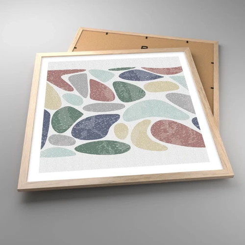 Poster in einem Rahmen aus heller Eiche - Mosaik aus pulverförmigen Farben - 50x50 cm