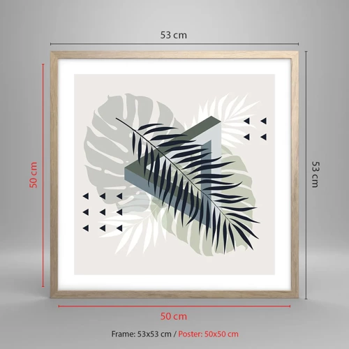 Poster in einem Rahmen aus heller Eiche - Natur und Geometrie – zwei Ordnungen? - 50x50 cm