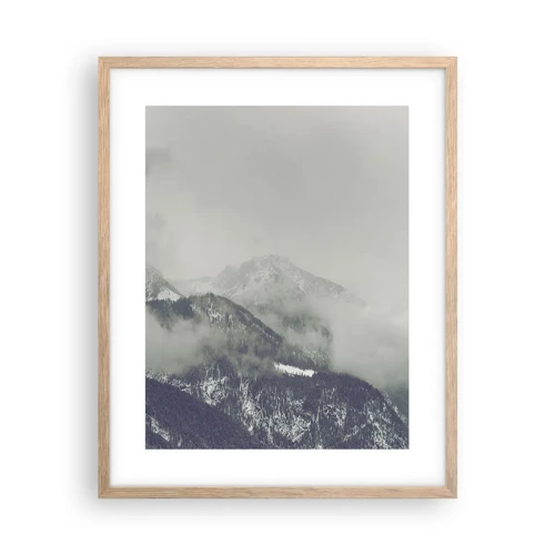 Poster in einem Rahmen aus heller Eiche - Nebliges Tal - 40x50 cm