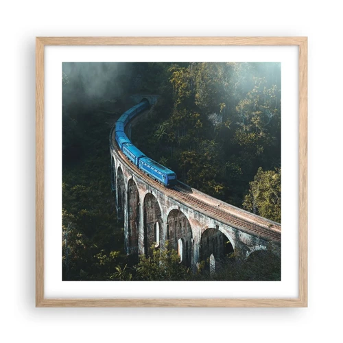 Poster in einem Rahmen aus heller Eiche - Neigung zur Natur - 50x50 cm