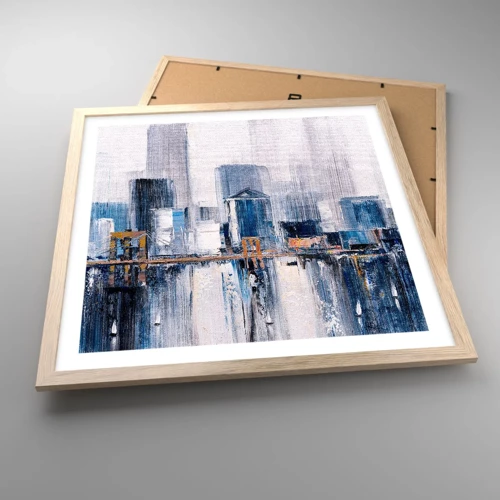 Poster in einem Rahmen aus heller Eiche - New Yorker Eindruck - 50x50 cm