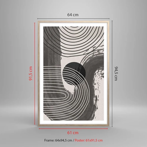 Poster in einem Rahmen aus heller Eiche - Oval gewinnt - 61x91 cm
