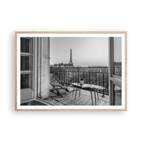 Poster in einem Rahmen aus heller Eiche - Pariser Nachmittag - 100x70 cm