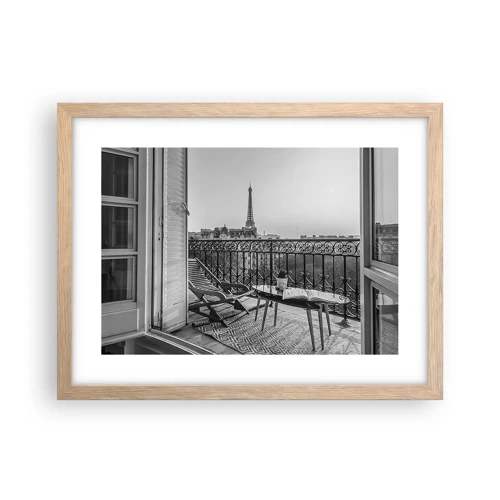 Poster in einem Rahmen aus heller Eiche - Pariser Nachmittag - 40x30 cm