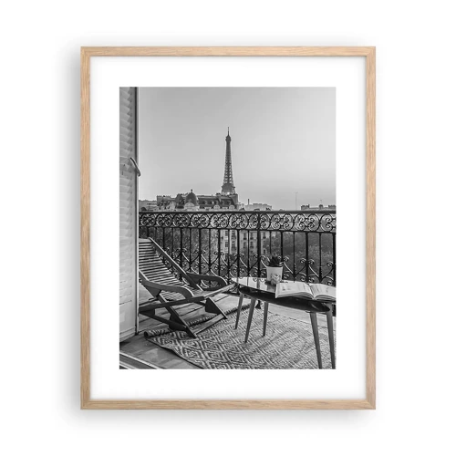 Poster in einem Rahmen aus heller Eiche - Pariser Nachmittag - 40x50 cm