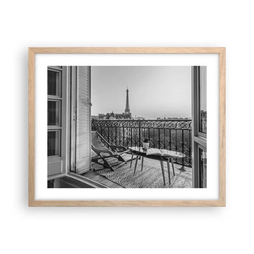 Poster in einem Rahmen aus heller Eiche - Pariser Nachmittag - 50x40 cm