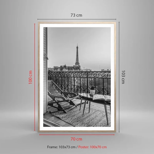 Poster in einem Rahmen aus heller Eiche - Pariser Nachmittag - 70x100 cm