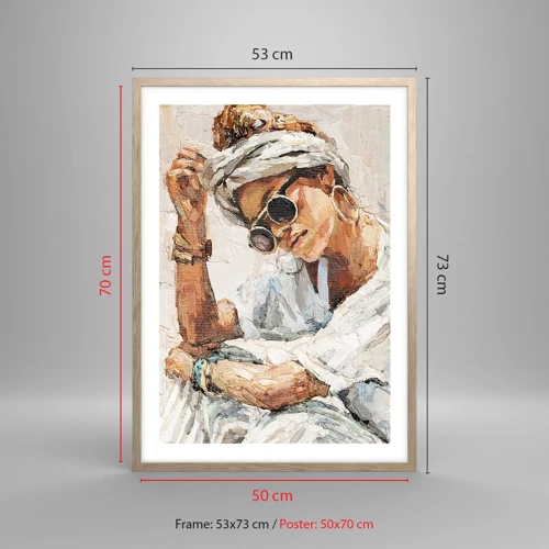 Poster in einem Rahmen aus heller Eiche - Porträt in voller Sonne - 50x70 cm