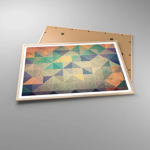 Poster in einem Rahmen aus heller Eiche - Republik der Dreiecke - 100x70 cm