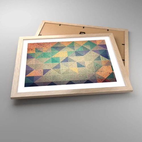 Poster in einem Rahmen aus heller Eiche - Republik der Dreiecke - 40x30 cm