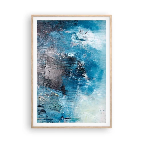 Poster in einem Rahmen aus heller Eiche - Rhapsodie in Blau - 70x100 cm