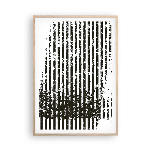 Poster in einem Rahmen aus heller Eiche - Rhythmus und Rauschen - 70x100 cm
