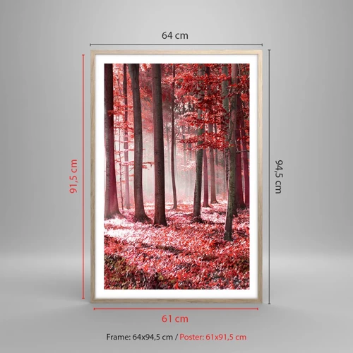 Poster in einem Rahmen aus heller Eiche - Rot ist genauso schön - 61x91 cm