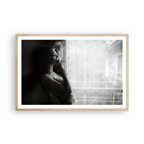 Poster in einem Rahmen aus heller Eiche - Sinnlicher Moment - 91x61 cm