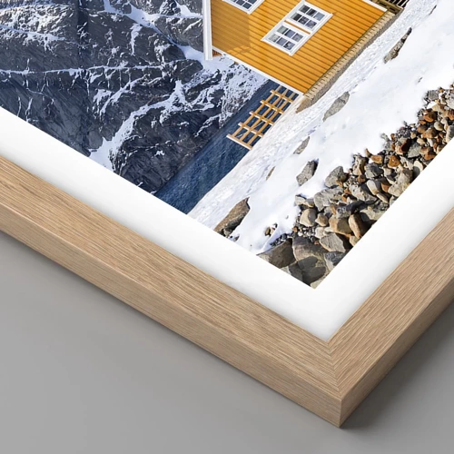 Poster in einem Rahmen aus heller Eiche - Skandinavische Feiertage - 100x70 cm