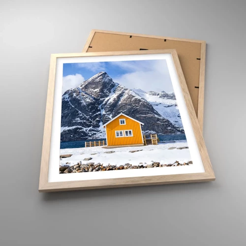 Poster in einem Rahmen aus heller Eiche - Skandinavische Feiertage - 40x50 cm