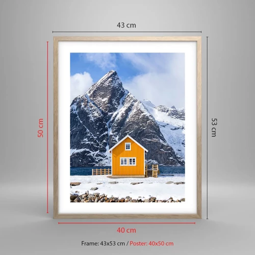 Poster in einem Rahmen aus heller Eiche - Skandinavische Feiertage - 40x50 cm