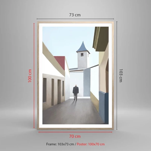 Poster in einem Rahmen aus heller Eiche - Sonniger Spaziergang - 70x100 cm