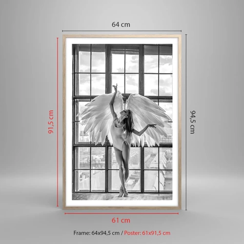 Poster in einem Rahmen aus heller Eiche - Stadt der Engel? - 61x91 cm