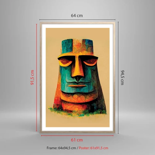 Poster in einem Rahmen aus heller Eiche - Statuenhaft und sympathisch - 61x91 cm