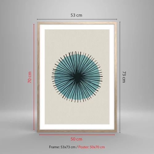 Poster in einem Rahmen aus heller Eiche - Strahlend im Blau - 50x70 cm