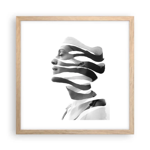 Poster in einem Rahmen aus heller Eiche - Surreales Porträt - 40x40 cm