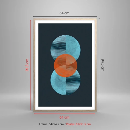 Poster in einem Rahmen aus heller Eiche - Symmetrische Komposition - 61x91 cm