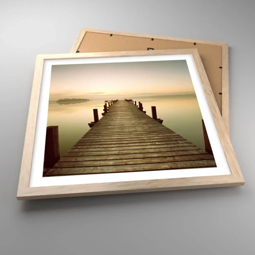 Poster in einem Rahmen aus heller Eiche - Tagesanbruch, Morgendämmerung, Licht - 40x40 cm