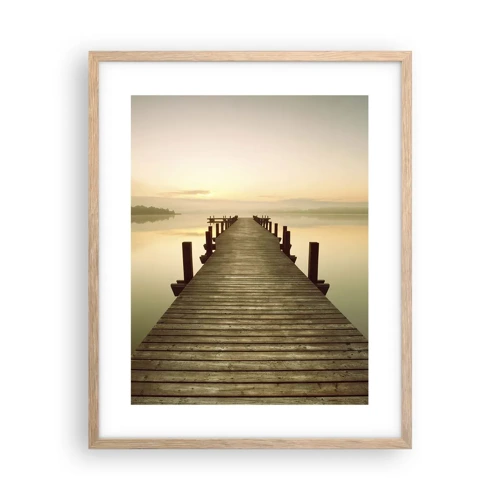 Poster in einem Rahmen aus heller Eiche - Tagesanbruch, Morgendämmerung, Licht - 40x50 cm