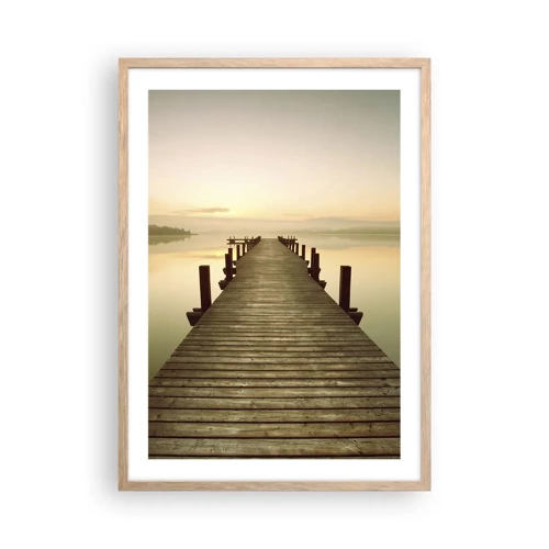 Poster in einem Rahmen aus heller Eiche - Tagesanbruch, Morgendämmerung, Licht - 50x70 cm