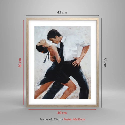 Poster in einem Rahmen aus heller Eiche - Tango meiner Träume und Träume - 40x50 cm